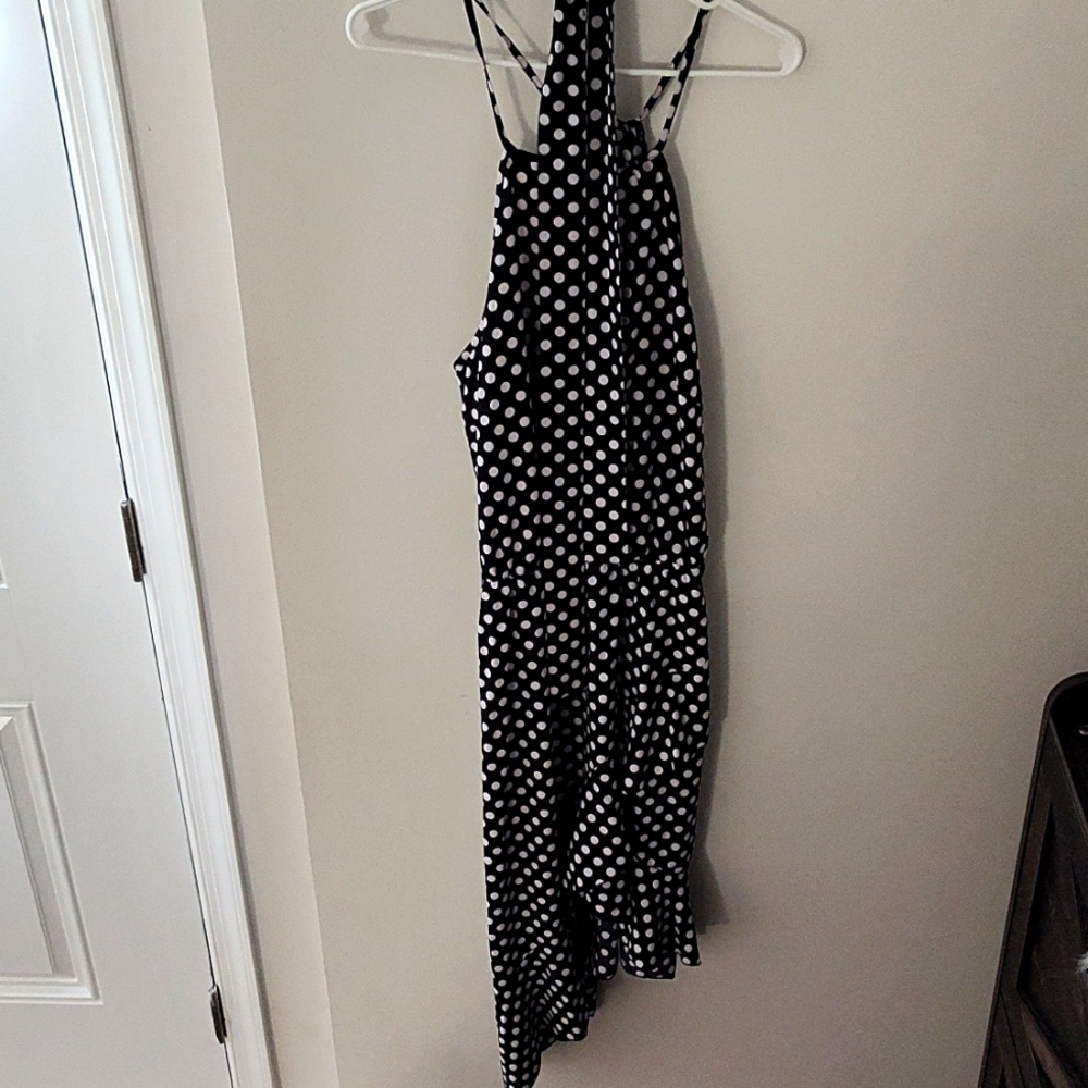 Asymmetrical polka dot dress